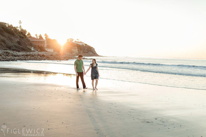 Sunset engagement at Torrance Beach