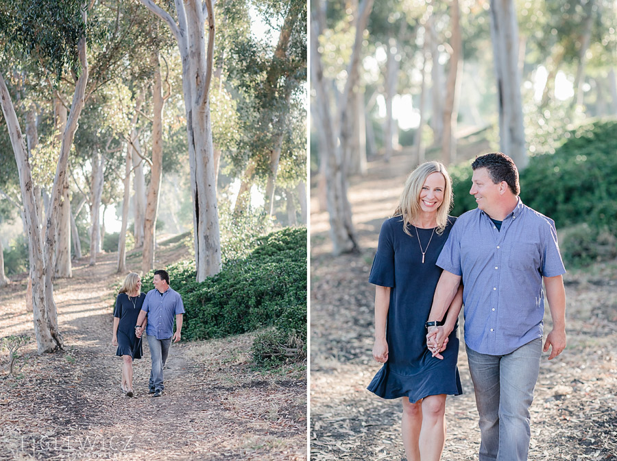 Palos Verdes Engagement couple walking hand in hand