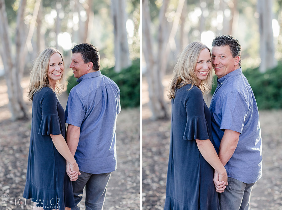 Palos Verdes Engagement couple standing cheek to cheek