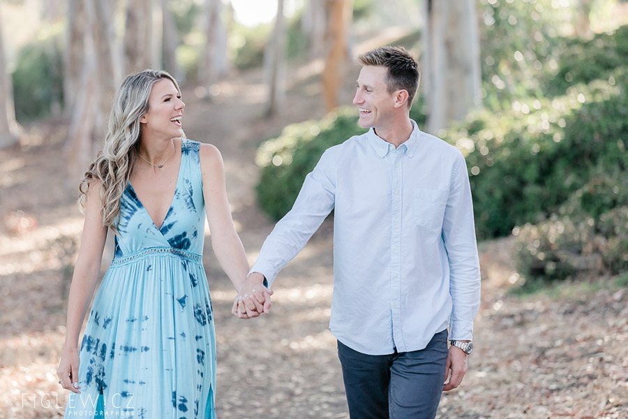 palos verdes engaged couple walking