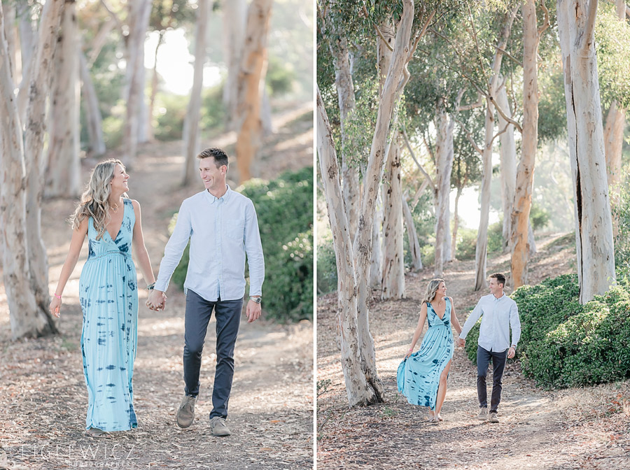 palos verdes engaged couple walking