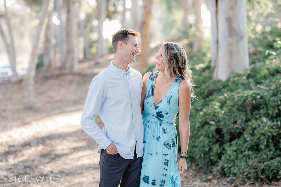 palos verdes engaged couple looking at each other lovingly