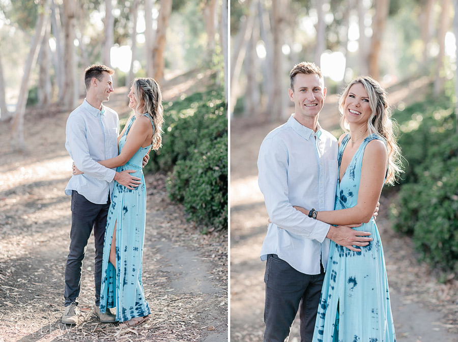 engaged couple embracing in palos verdes