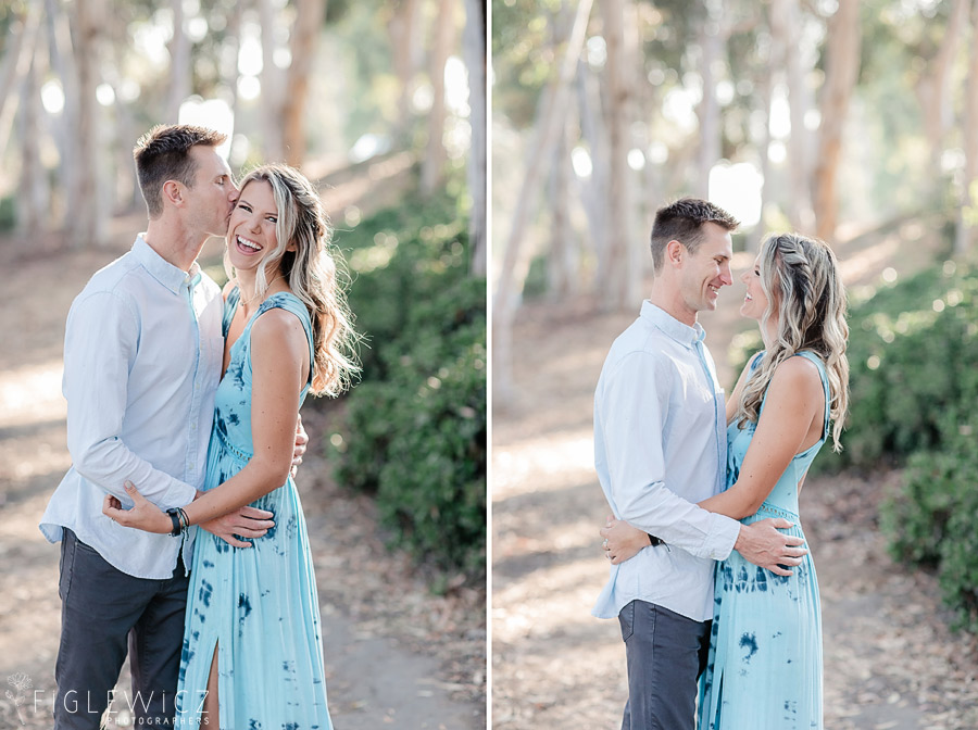 palos verdes engaged couple smooching