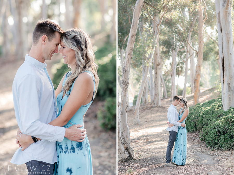 engaged couple embracing in palos verdes