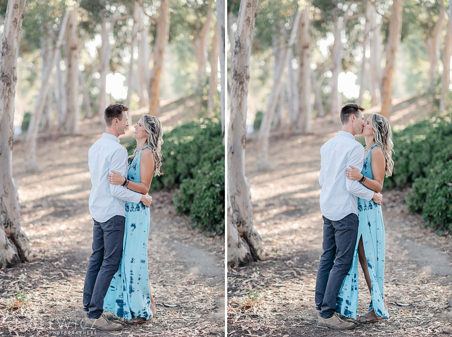 palos verdes engaged couple smooching