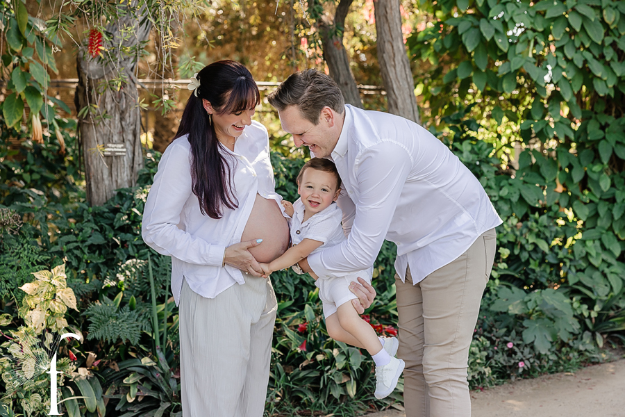 South Coast Botanic Garden Gender Reveal Portraits | Howe Family 
