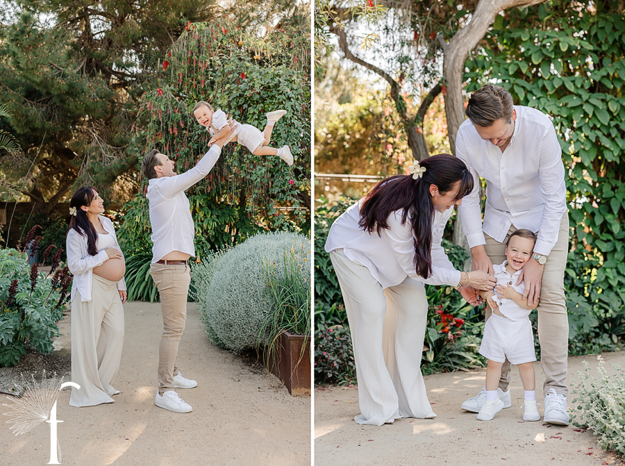 South Coast Botanic Garden Gender Reveal Portraits | Howe Family 